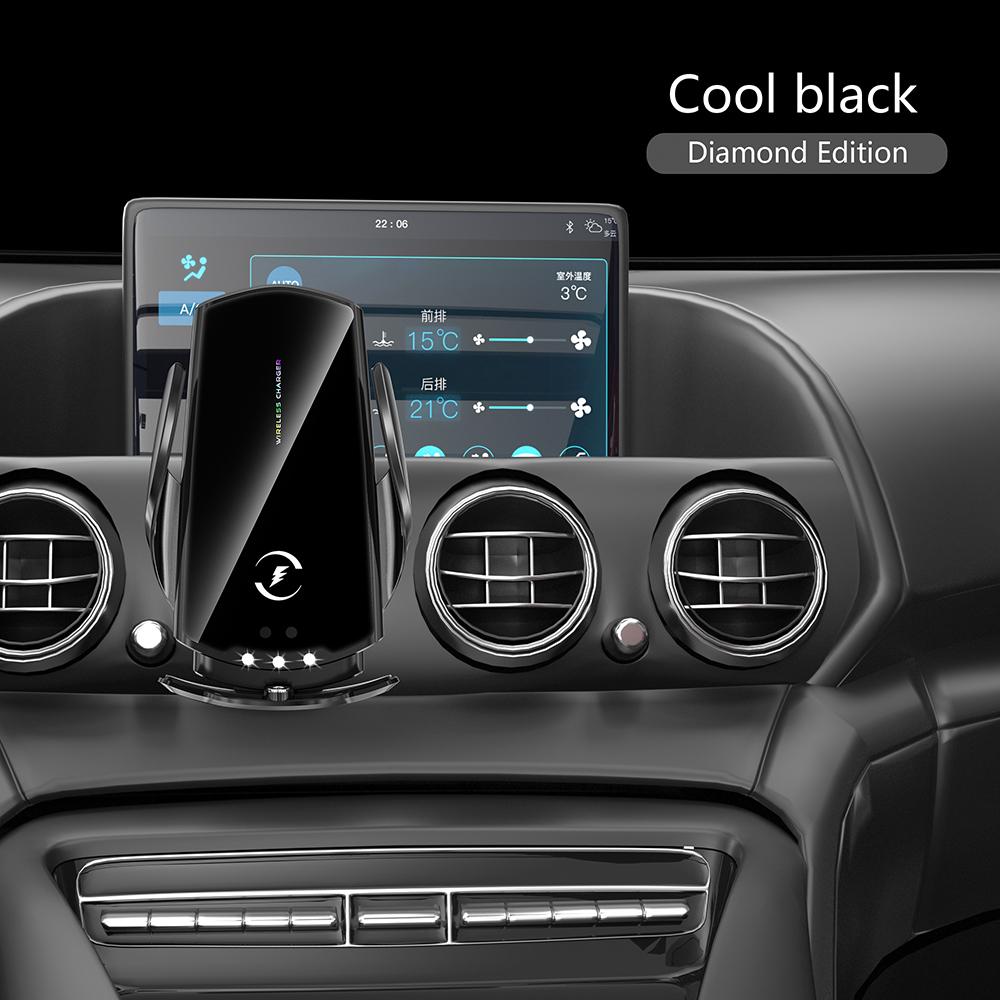 

Магнитный автомобильный держатель для зарядки 15 Вт Foriphone 11 Pro 11 Max с умным зажимом Qi, беспроводное зарядное устройство, крепление на вентиляционное отверстие, универсальное для телефонов as picture чёрный