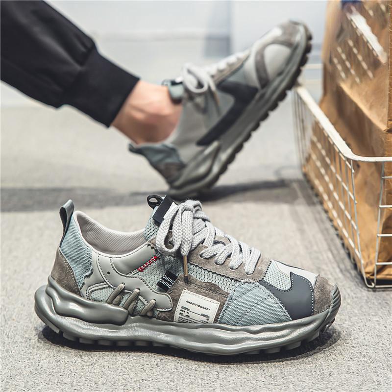 

Модельер Мужская Обувь Растворить Толстые Туфли Повседневные Кроссовки Мужские Тенденции На Платформе Коренастые Кроссовки Прогулочная Обувь Плюс Размер 42 серый