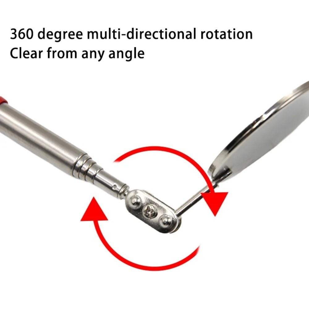 Long Handle Telescoping Inspection Mirror Round Extendable 360° Swivel Mirror Mechanic Repairing