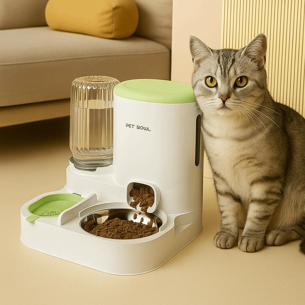 Separate Design 2 in 1 Cat Food Dispenser Large Capacity Automatic Cat Water Feeder  Home
