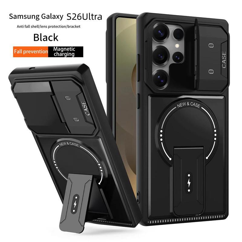 Magnetic Lens Cap Holder for Samsung S26 Ultra, Drop-proof Hard Shell Protective Case A57 S25