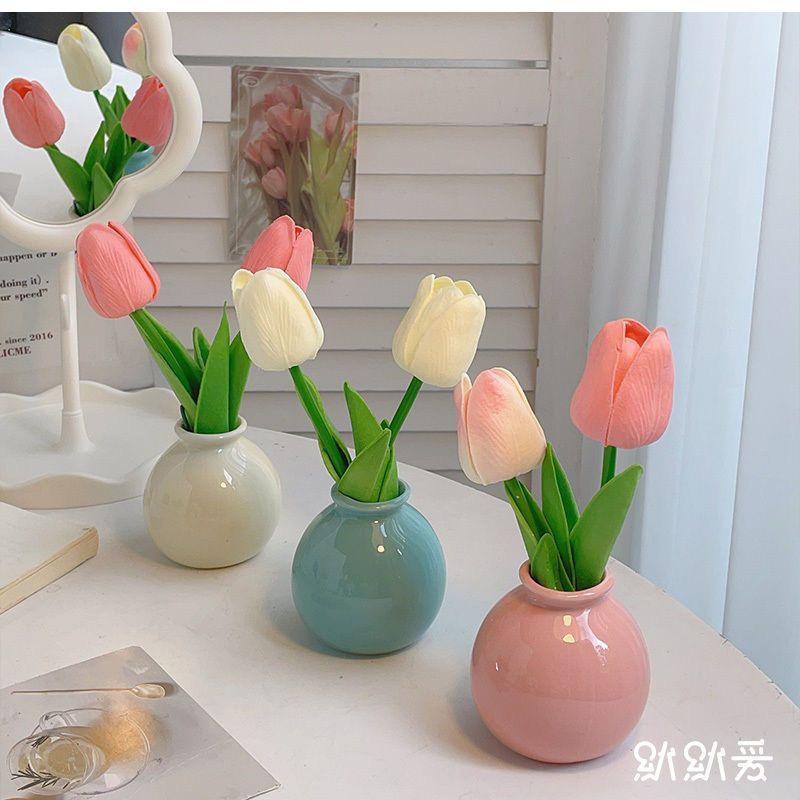 Small Ceramic Vase for Dried or Artificial Flowers - Perfect for Office Desk, Washstand, Dining Table, or Home Decoration