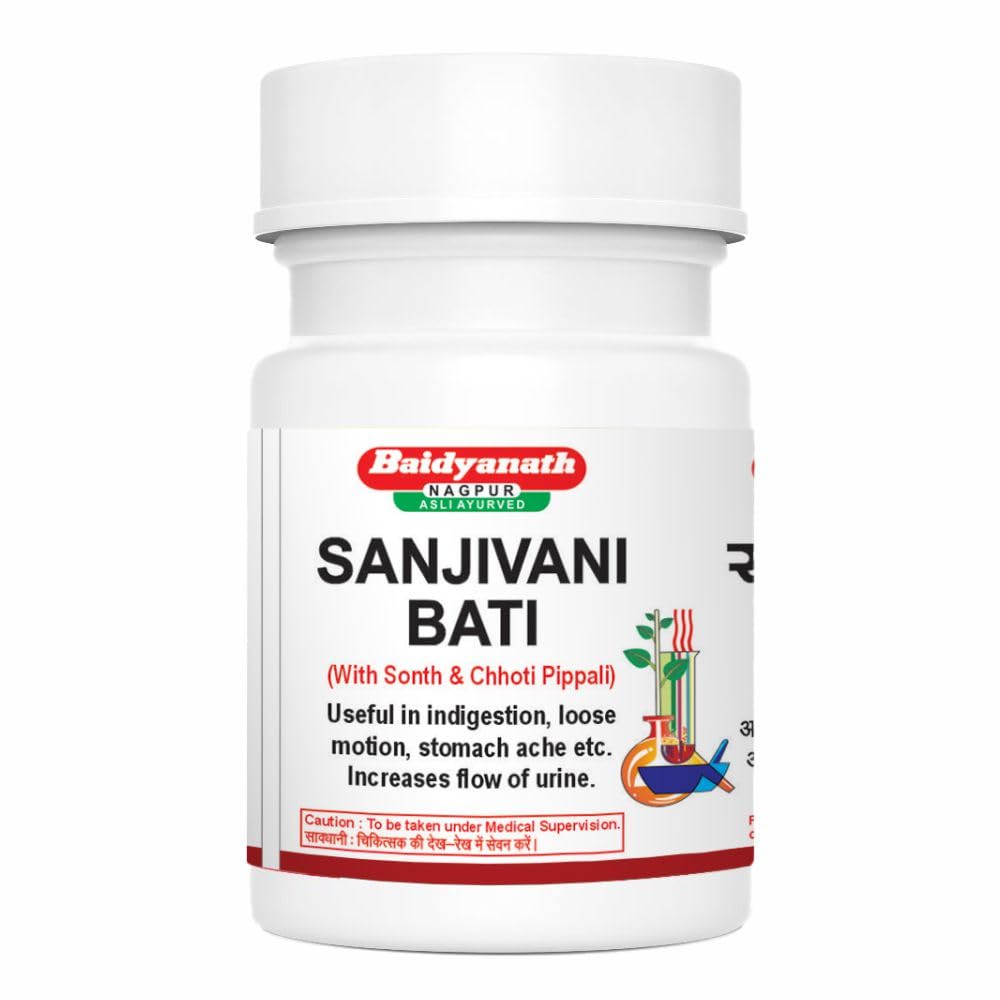 Baidyanath Asli Ayurved Sanjivani Bati 80 Tablets X Pack of 2 | Herbal Digestive Support & Internal Balance