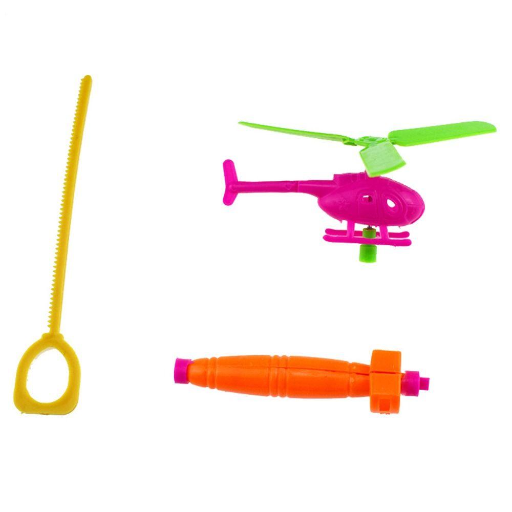 With Assembled Handle Pull Line Helicopter Toys Plastic Drawstring Plane  Children Gift