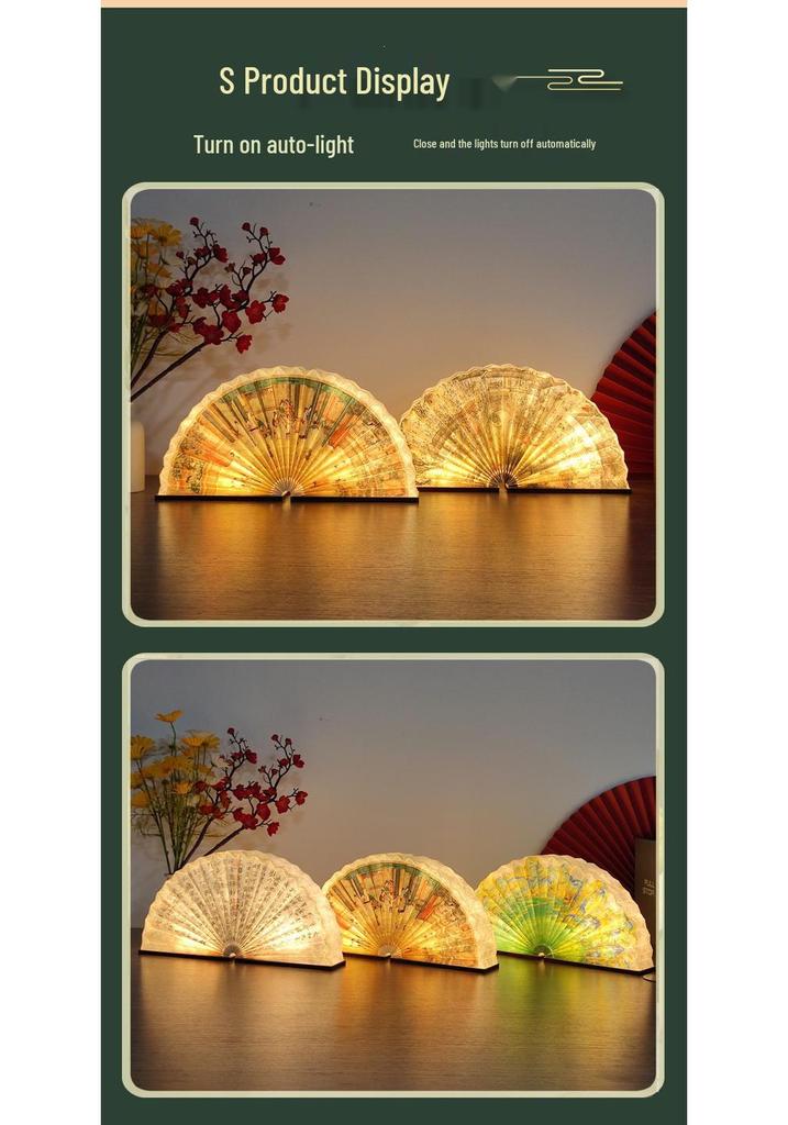 LED Fan Shaped Book Light: Creative Folding Desk Lamp & Night Light Gift