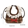 Mini Furry Handbag Shoulder Pouch Bow Shoulder Bag Fashion Plaid Crossbody Bag  Women