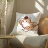 Cute Cat Athlete Childlike Heart Pillow Case Double-Sided Plush Sofa Cushion Covers Organic Breathable Invisible Zipper