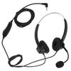 2.5mm Telephone Headset Binaural Noise Cancelling Call Center Earphone with Mic Mute for Business Cu