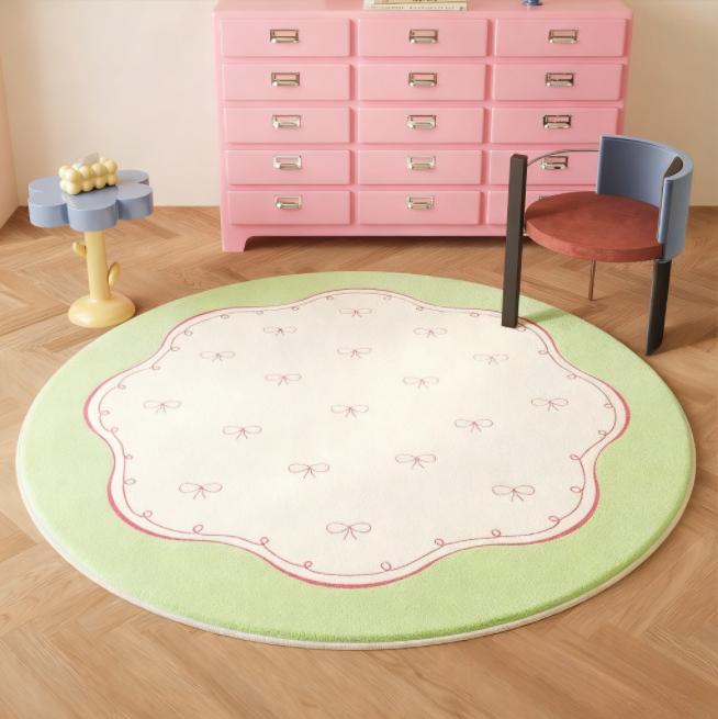 

Alfombra redonda para decoración de dormitorio de estilo Ins,alfombras para sala de estar,guardarropa de felpa gruesa,alfombra lavable 60cmx60cm