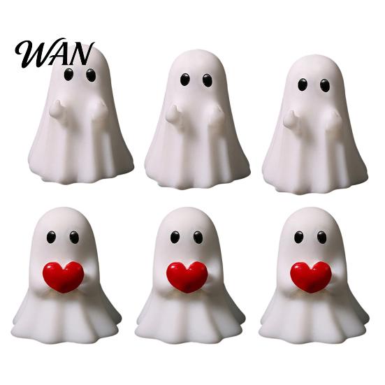 Halloween Tabletop Figurines 3Pcs Mini Ghost for Decorations, Resin Middle Finger And Miniature Ornaments Crafts Heart Tiered Trays Shelves