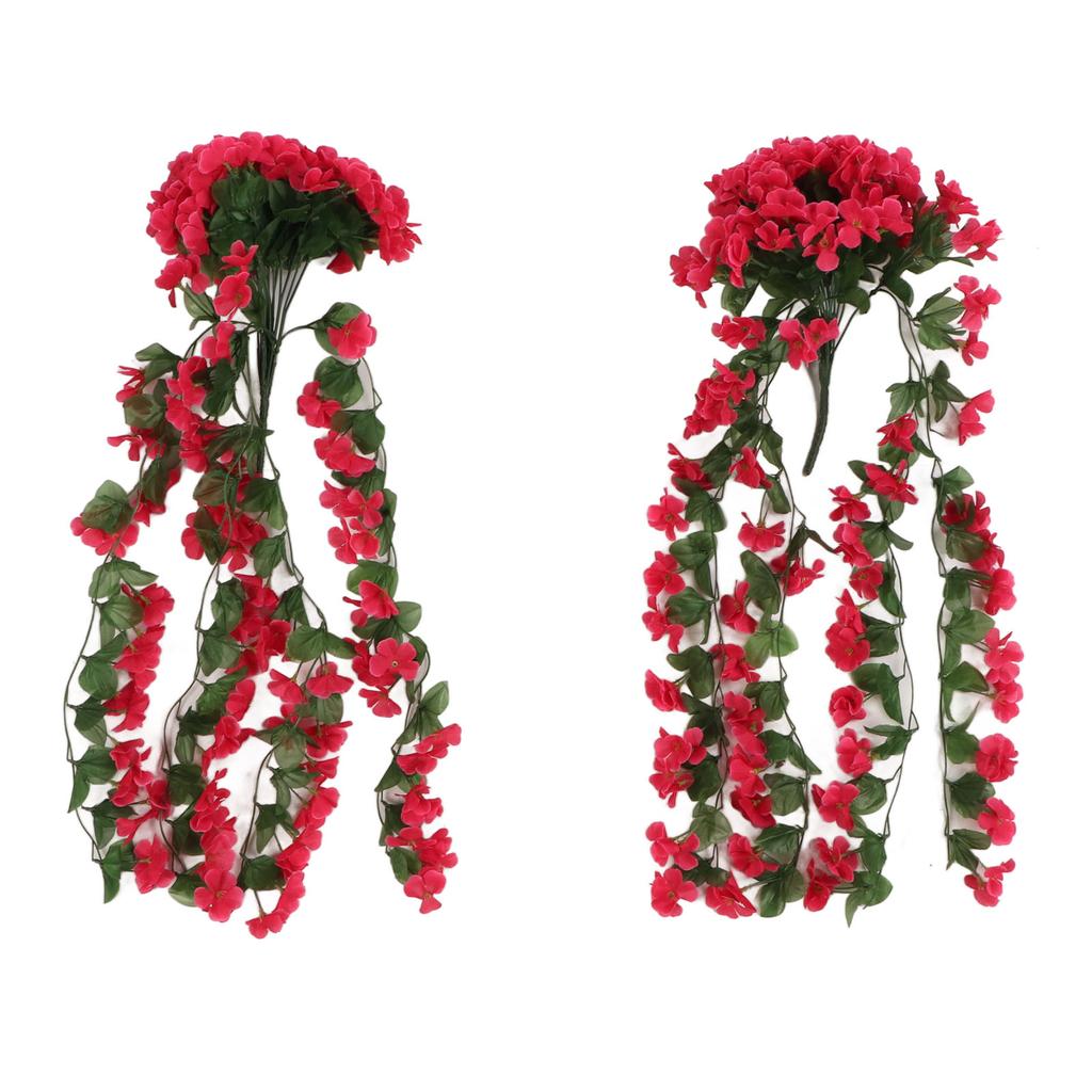 2 Pezzi Fiori Pendenti Viola Artificiali Simulazione Piante Finte in Plastica per Decorazione Giardino Patio