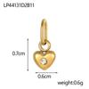 CARLIDANA Vintage Charm Women's Titanium Steel Heart-shaped Pendant Gold Plated Rhinestones 12 Birthstone Charms DIY Jewelry