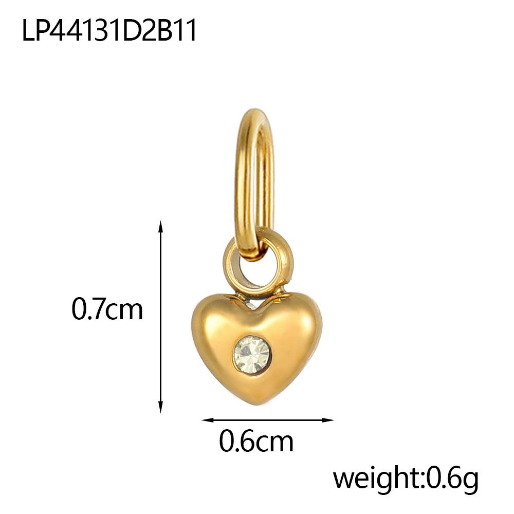 CARLIDANA Vintage Charm Women's Titanium Steel Heart-shaped Pendant Gold Plated Rhinestones 12 Birthstone Charms DIY Jewelry