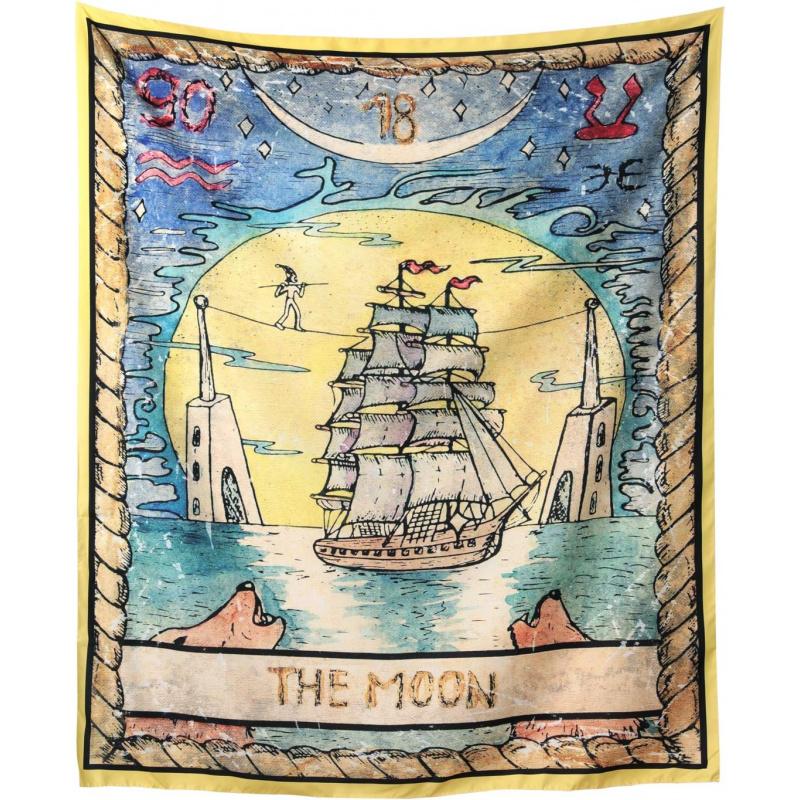 Tarot Card Tapestry Moon Tapestry Wall Decoration, European Astrology Divination Tapestry, Mysterious Medieval Wall Decoration 100X70CM