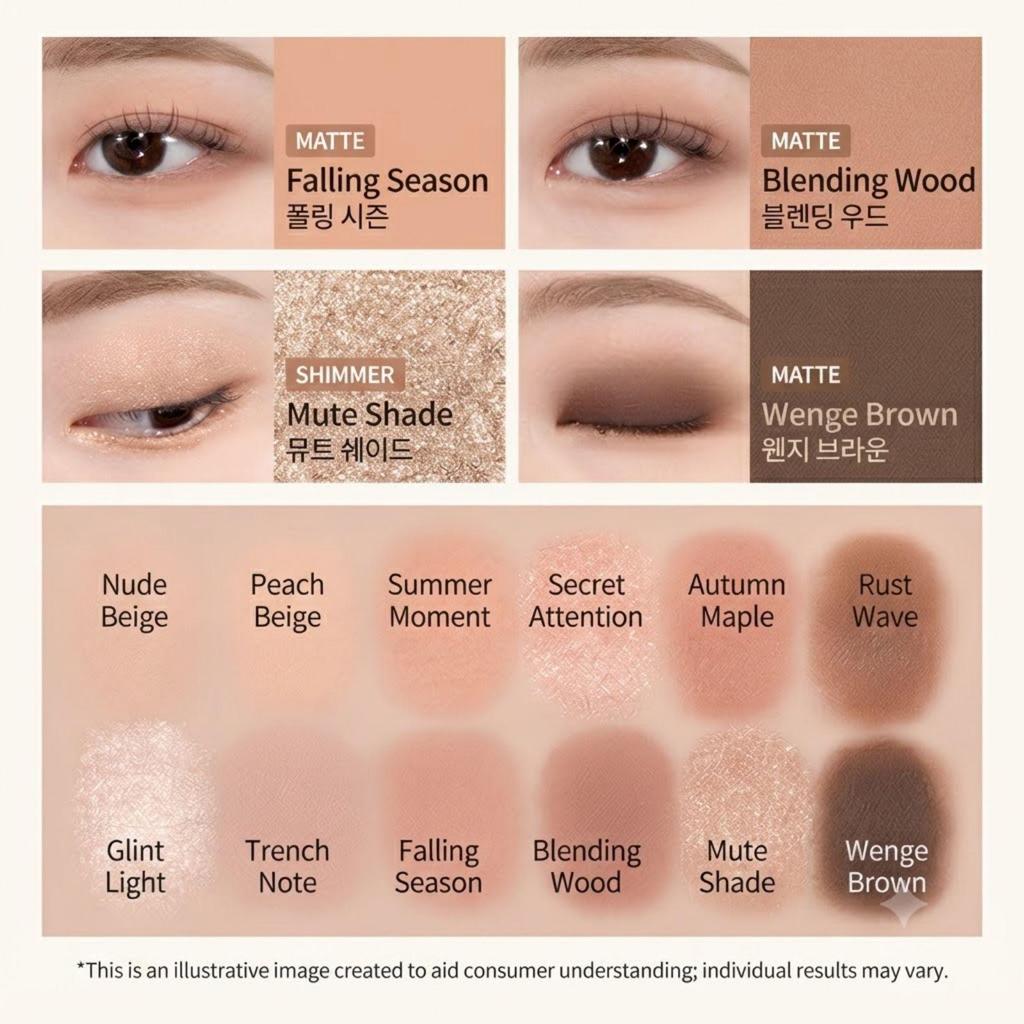 CLIO Pro Eye Palette Air #01 Coral Studio Korean Eyeshadow Palette Makeup