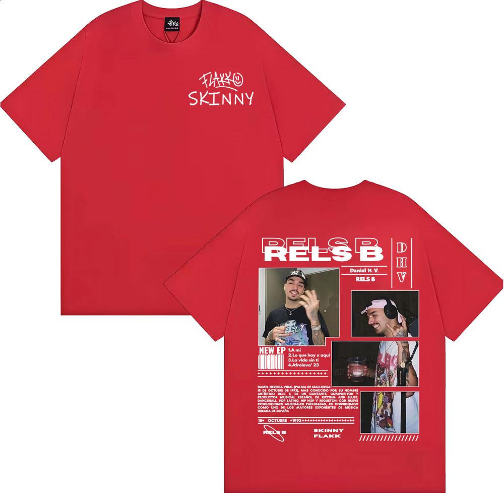 Rapper RELS B Skinny Flakk New Star Album Graphic T Shirts Mens Clothing Harajuku Vintage T Shirt High Quality Comfort Tshirt