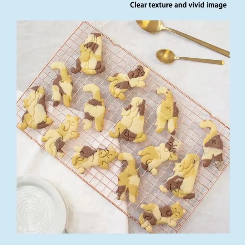 DIY Cute Animal Creative Tooth Shape Cookie Cutters Mold Cute Cat Biscuit Mold for Children Bakeware Cookie Stamp Baking Tools
