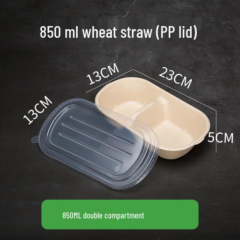 Disposable Pulp Lunch Box with Frosted Lid