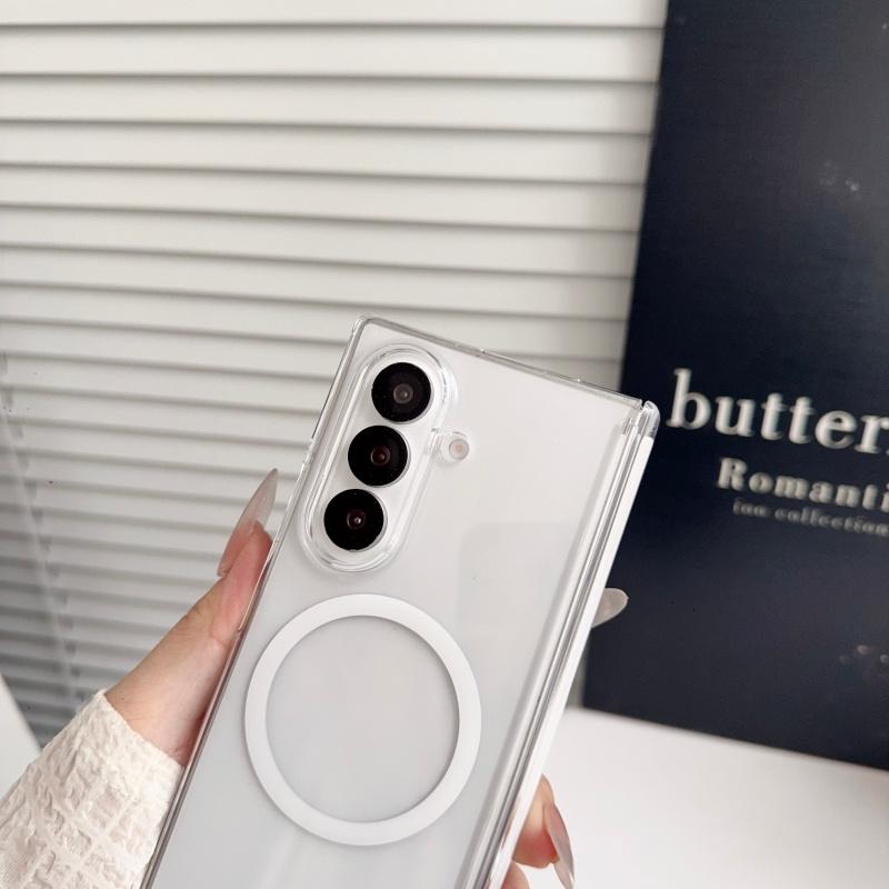 Slim Matte Transparent Magnetic Double Hinge Protection Back Case for Samsung Galaxy Z Fold8 Ultra 8 7 6 5 4 / W25 Magnetic Case