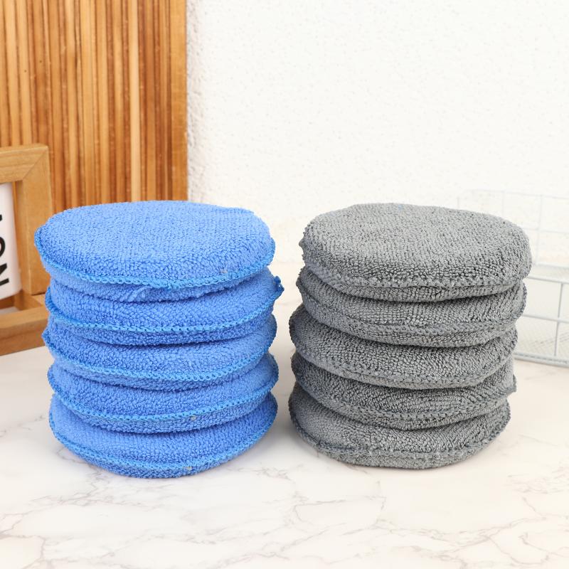 5/10/20Pcs Car Detailing Applicator Pads Car Care Waxing Polish Sponges Soft Microfiber Round Foam Sponges Car Cleaning Tools