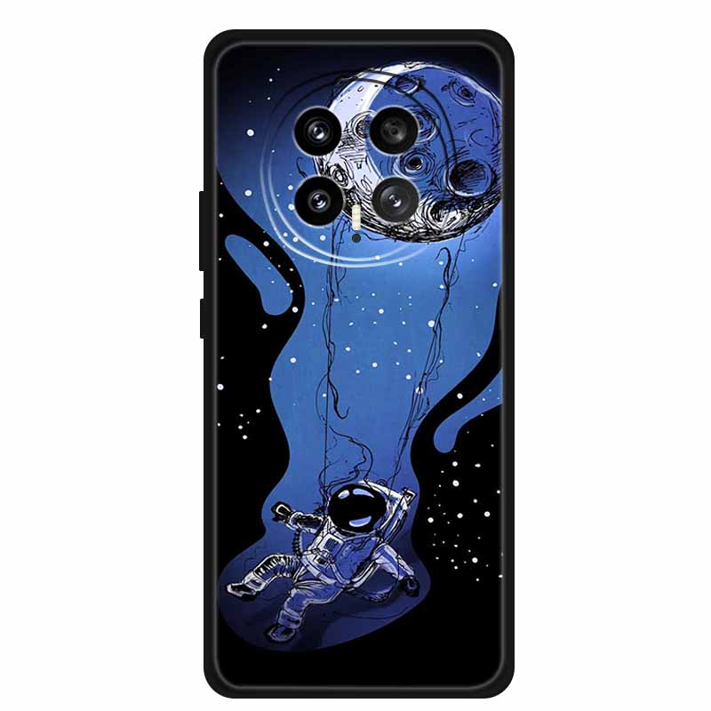 Mobile Phone Protective Case For Honor Magic8 5G Floral Painted Soft Black Silicone Back Cover For Honor Magic 8 2025 Case Funda