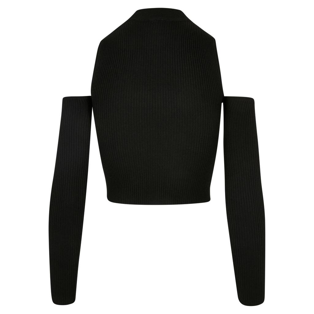 Urban Classics Womens/Ladies Rib Knit Shoulder Cut-Outs Long-Sleeved Top