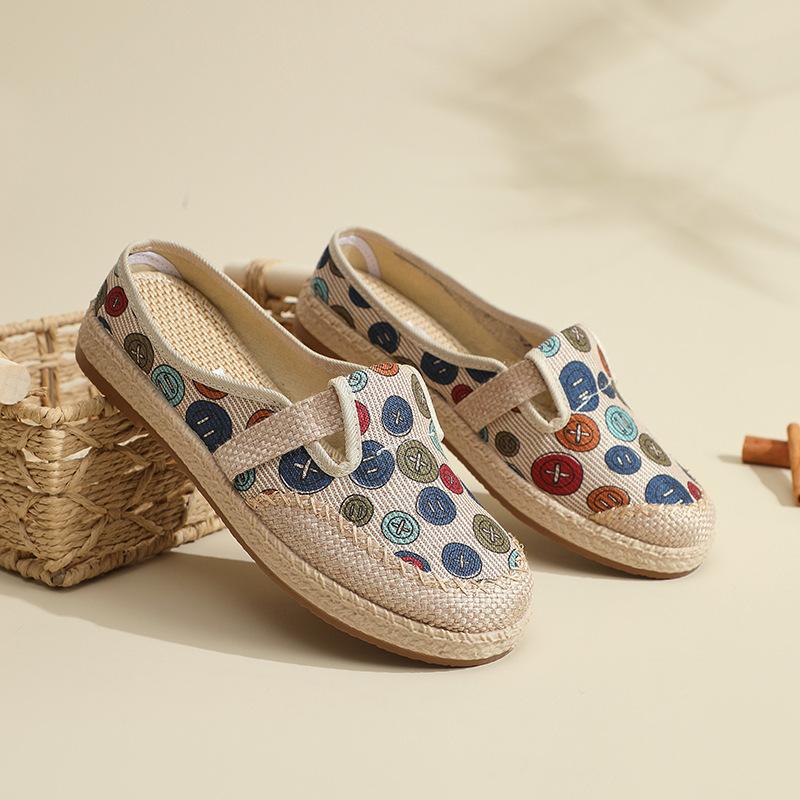 

Женские тканевые туфли женские ретро повседневные туфли для мам с мягкой подошвой низкие дышащие модные легкие одинарные туфли 40