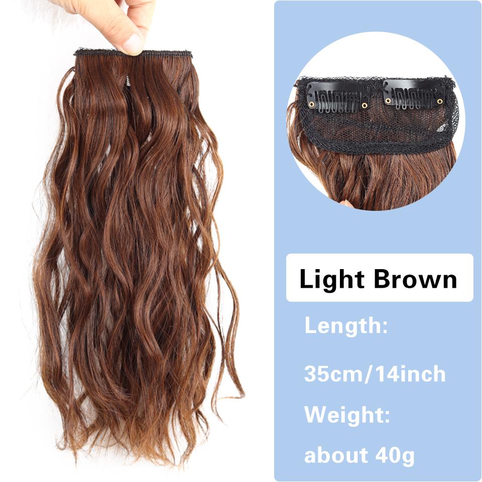 Synthetic Hair Curly hair 25cm/35cm Mini Hair Pad Hair Natural Black Brown Hair Extension Clips In Hairpiece For Women Hair Wig