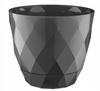 Karo Anthracite Plastic Flowerpot with Saucer 22 Cm