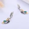 Gorgeous mermaid-shaped design paired with natural green agate gems ring Earrings Set 925 silver fine jewelry for women and girl