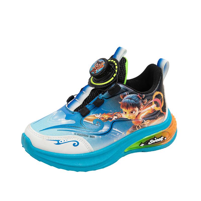 

2025 Autumn Boys Breathable Running Sneakers with Rotating Button Size 35 - 21.5CM