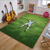 Soccer Star On Green Field Patterned Carpet, Non Slip Mat Suitable for Living Room and Bedroom Sofas