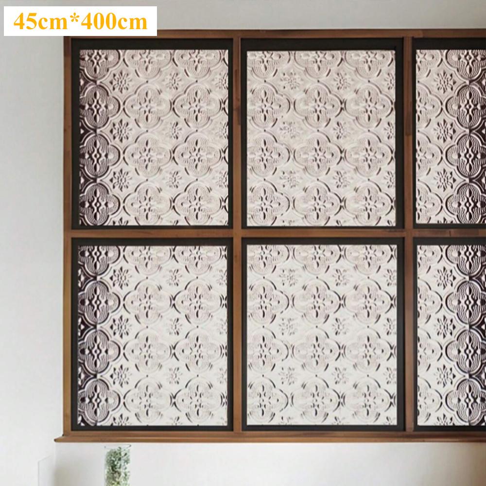 Retro Window Film Glass Sticker Decorative Pattern Frosted Removable Glass Window Film Cling Electrostatic Adsorption Sticker