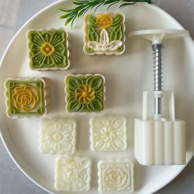 Hand Pressed Mooncakes Mold Bean Pastes Cake Press Mould Traditional Square Pastries Molds Kitchen Baking Supplies