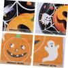 KOMBIUDA 50 Pieces Halloween Party Plates, Halloween Cups and Dishes, Halloween Paper Plates, Cake Plates, Paper Dessert Table Settings