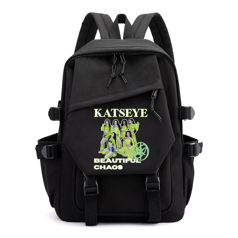 Kinder Schüler KATSEYE Bedruckter Rucksack Outdoor Schule Wasserdichte Leinwand Nylon Tasche