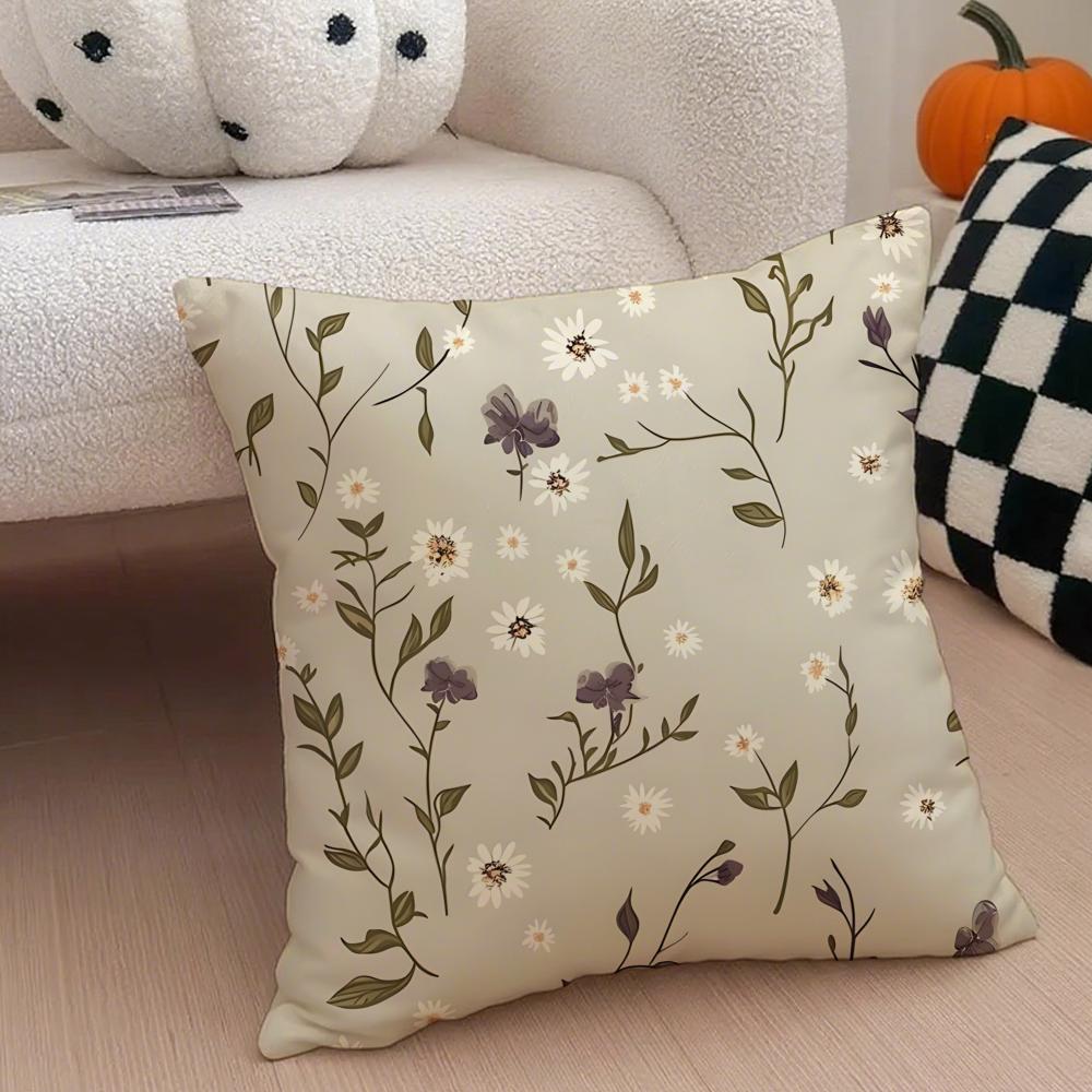 Fashion Retro Floral Classical Elegant Style Cushion Cover Linen Pillow Case Soft Breathable Protective Couch Room Decoration