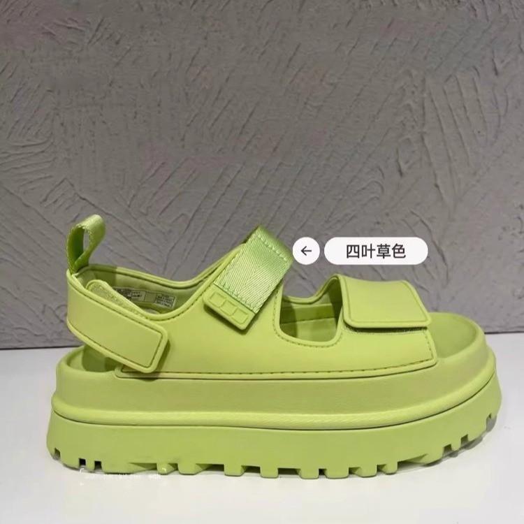 2025 New Thick Sole Height Increase of 5 Cm Beach Velcro Sandals Summer Word with a Pedal Fashion Versatile