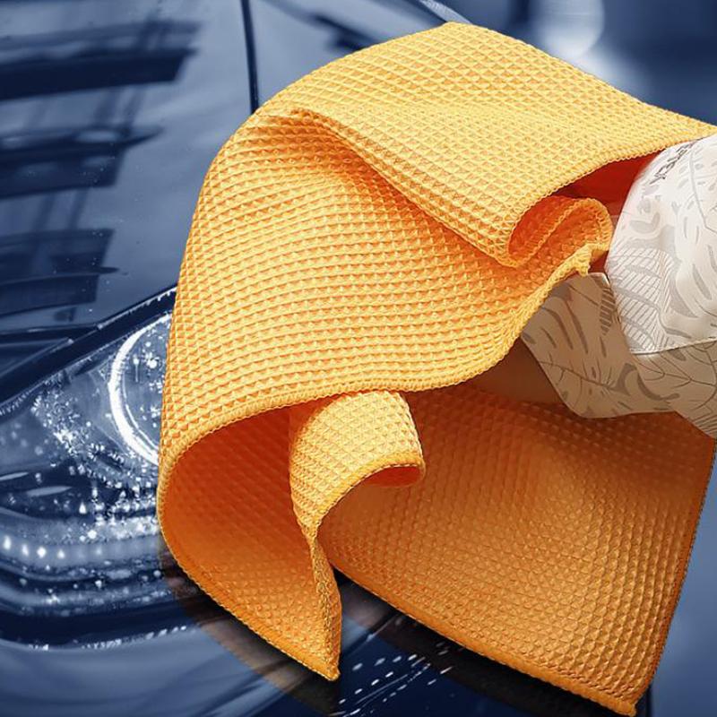 Car Wash Towel Glass Cleaning Water Drying Microfiber Window Clean Wipe Auto Detailing Waffle Weave For Kitchen Bath Home Office