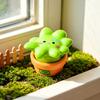 Micro Landscape Ornaments Cartoon Grass with Cute Expressions Statues Resin Stress Relief Collectible Toy for Office Car