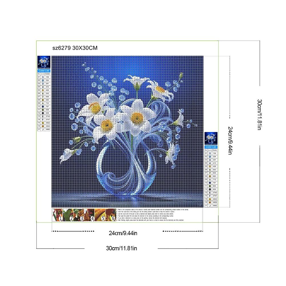 Flower Series Diamond Painting Kits, 5D DIY Full Round Drill Sparkling Resin Art Craft Home Wall Decor Gift for Adults Beginners