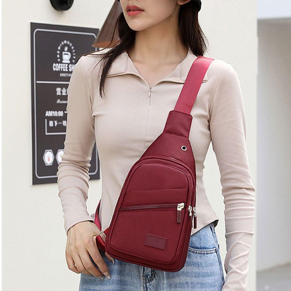 Casual Polyester Women Chest Bag Fanny Pack Water Proof Sport Shoulder Sling Backpack Lightweight Chest Shoulder Bag