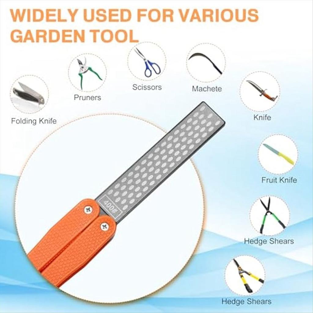BHBL 2 Double-Sided Knife Sharpener/1 Retractable Sharpening Rod,Blade Sharpener Stone Pocket Knife Sharpener