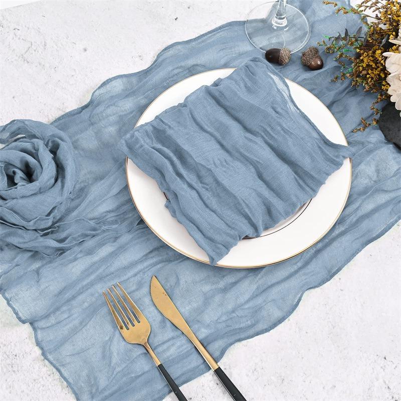 6PCS Gauze Cheesecloth Napkins for Wedding Boho Gauze Table Napkins Serving Table Placemats Decor Dinner Towel Cocktail Napkins