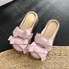 Fashion Summer Butterfly Knot Head Slippers Women Fashion Round Head Deep Mouth Waterproof Platform Non-slip Mid-heels