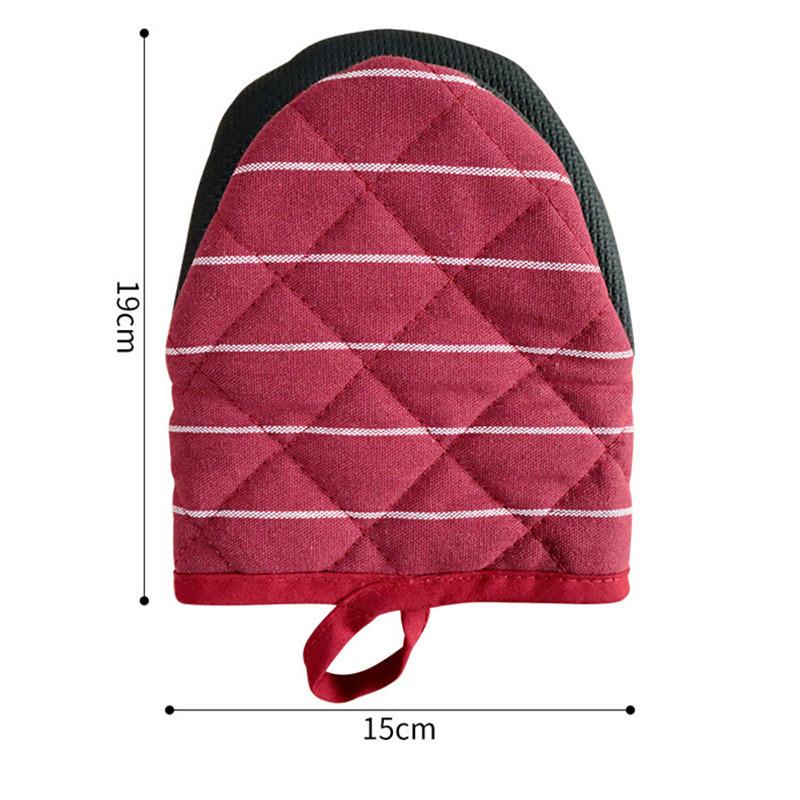 

1Pc Striped Duckbilled Cotton Baking Tool Insulation Mitt Home Kitchen Bakeware Microwave Oven Glove красный