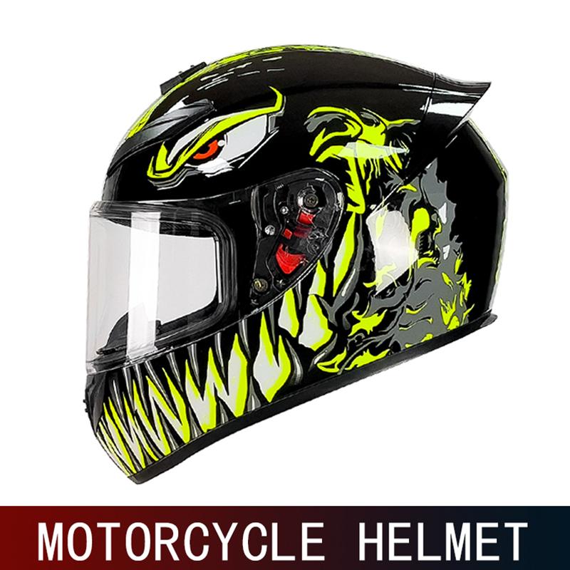 Motorcycle Helmet Motorcycle Full Helmet Racing Kart Summer Anti-fog Sunshade Retro Personality Helmet Safety Helmet