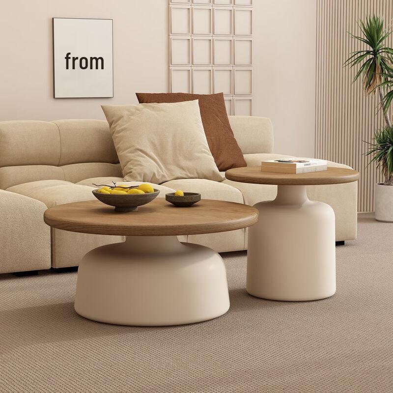 Dundru Cream Style Nordic Round Coffee Table Set