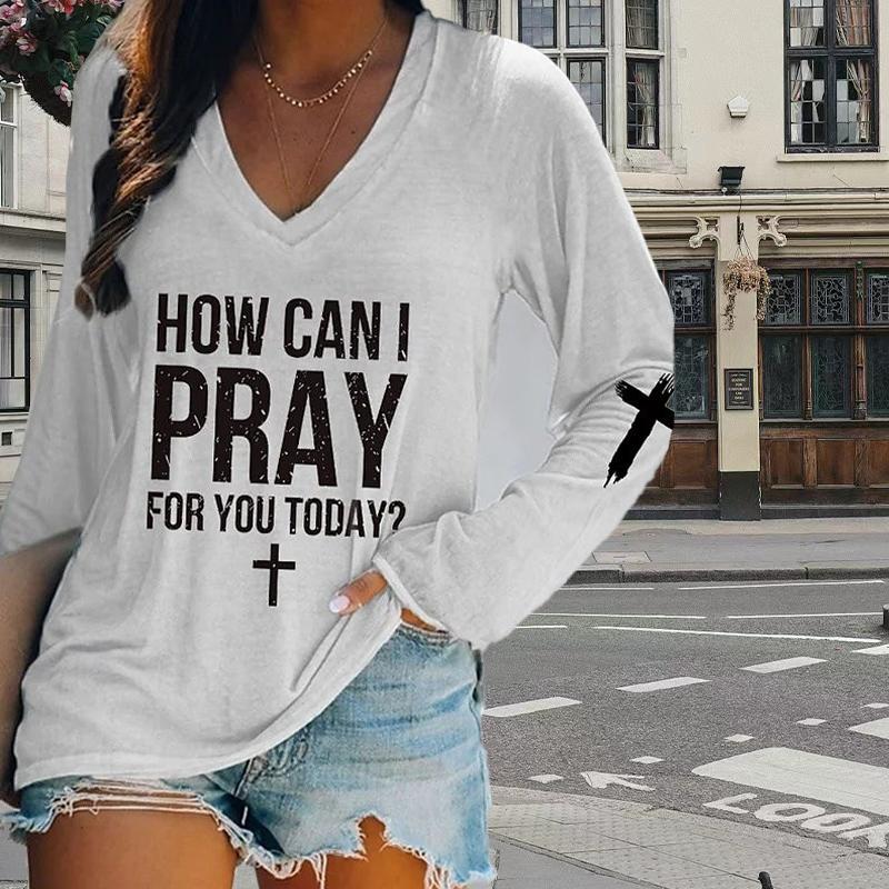 Honeybee Print Women Tshirts Ladies Tops Long Sleeve V-neck Pullover Femme T-shirts T Shirt For Women