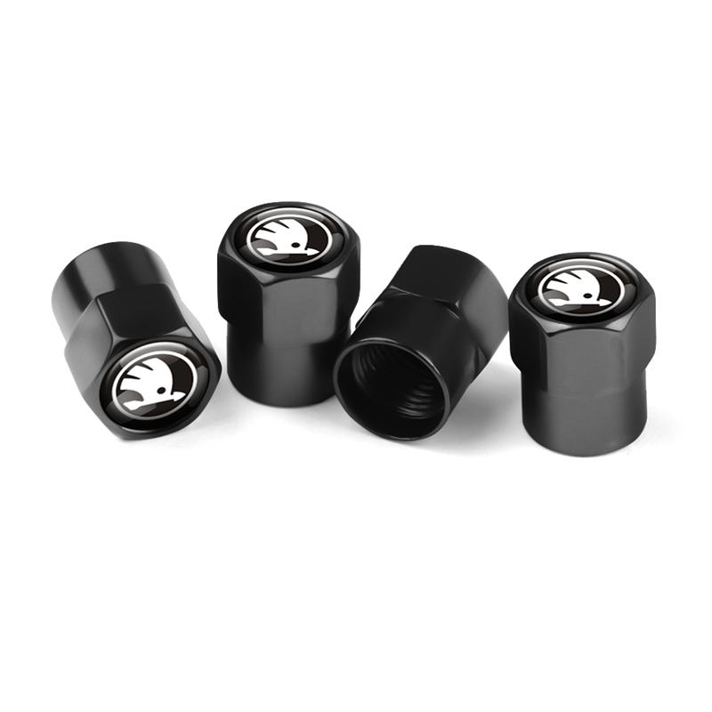 4pcs Car Tire Wheel Valve Cover Protection Dust Caps Accessories For Skoda VRS VII Octavia A2 A5 2 Superb Kodiaq Rapid Fabia Hkpx25